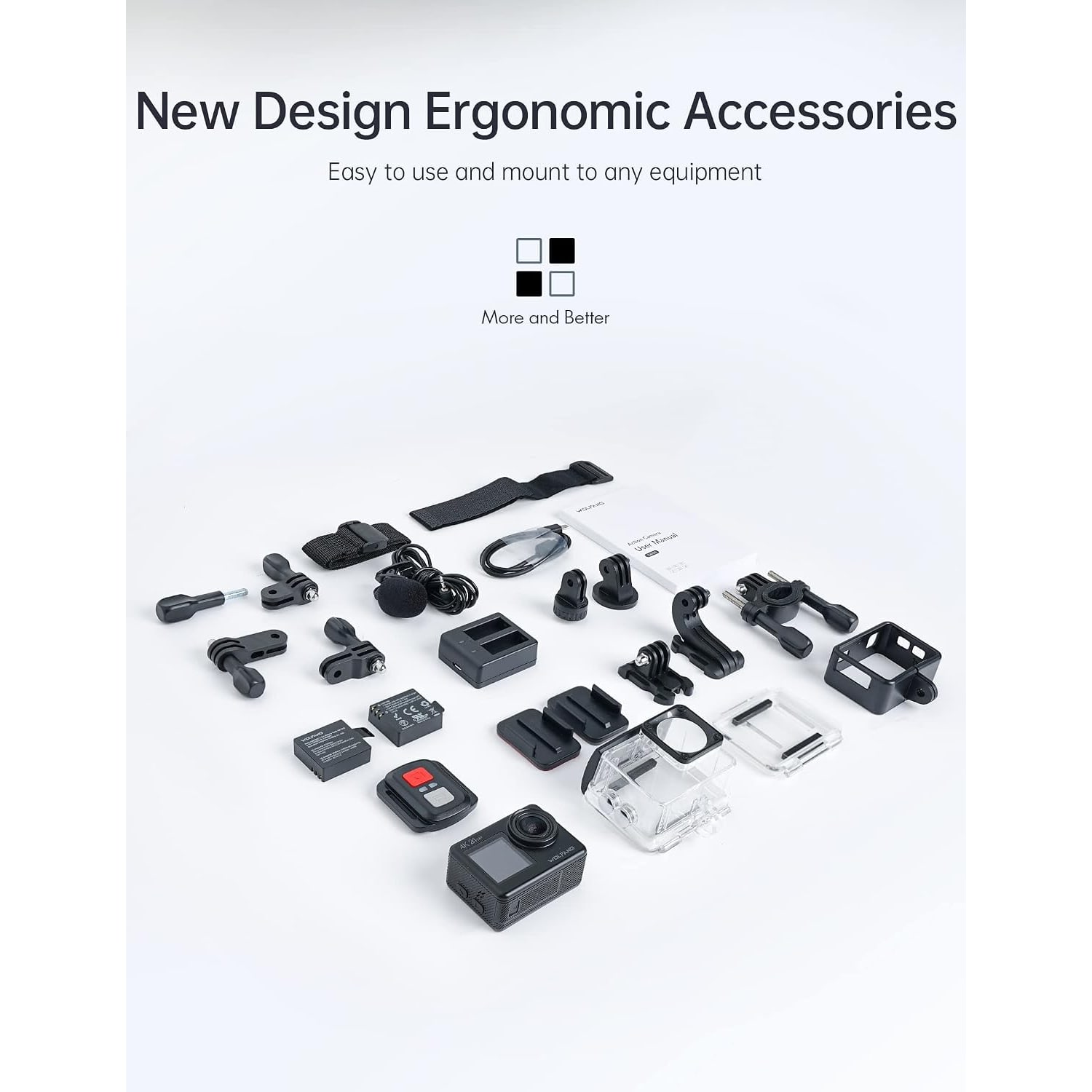 4K Dual Screen Action Camera with 40 m Waterproof Case: image 8