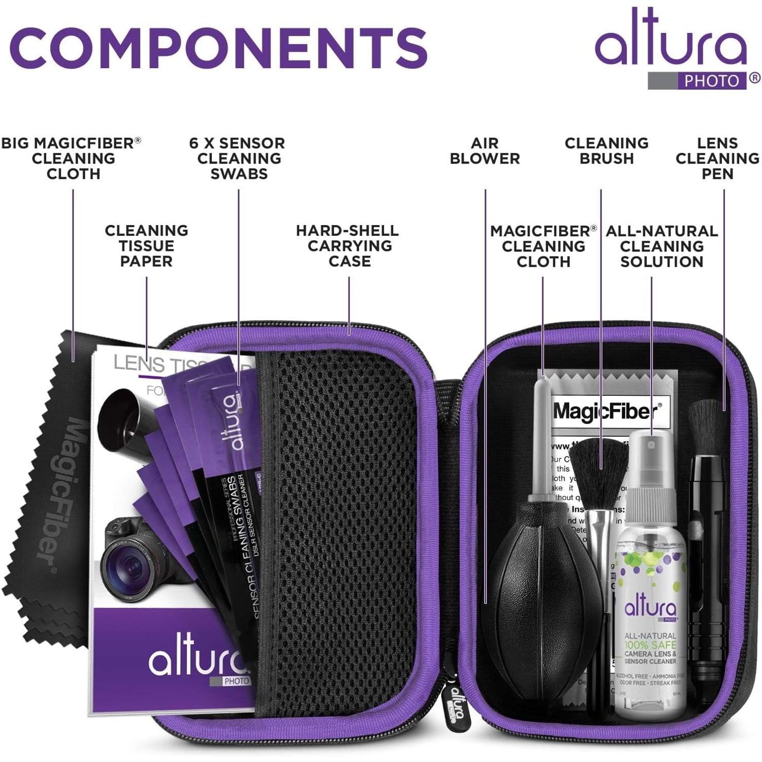 APS-C Sensor and Lens Cleaning Kit with 16mm Swabs and Hard Case, detail view