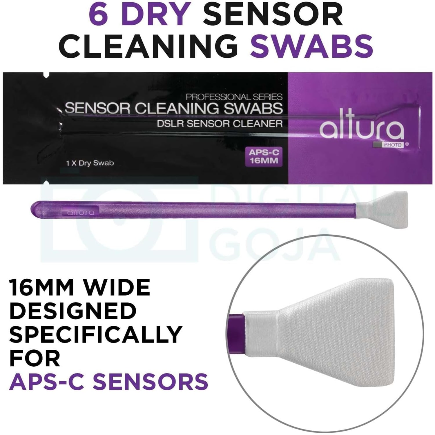 APS-C Sensor and Lens Cleaning Kit with 16mm Swabs and Hard Case