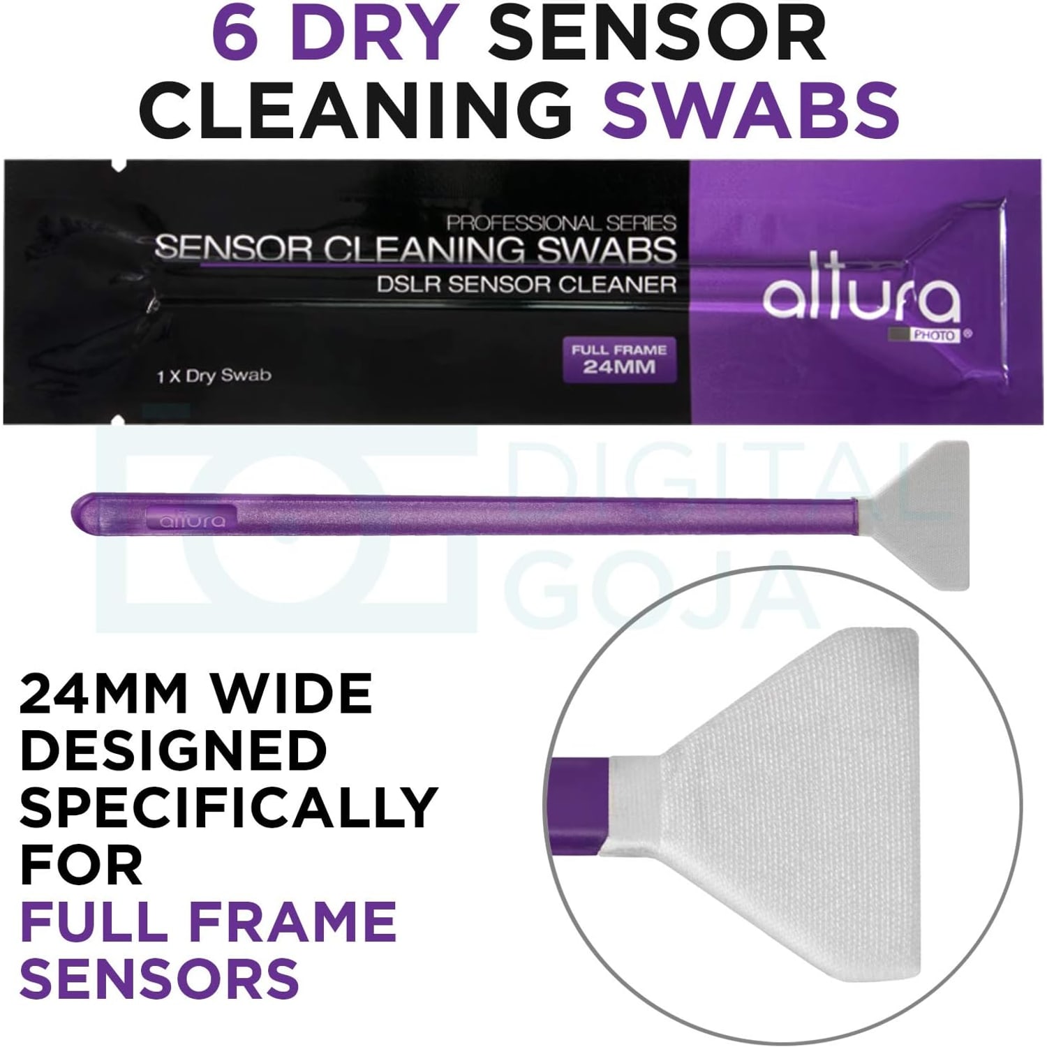 Full Frame Camera Cleaning Kit with 24mm Sensor Swabs and Hard Case
