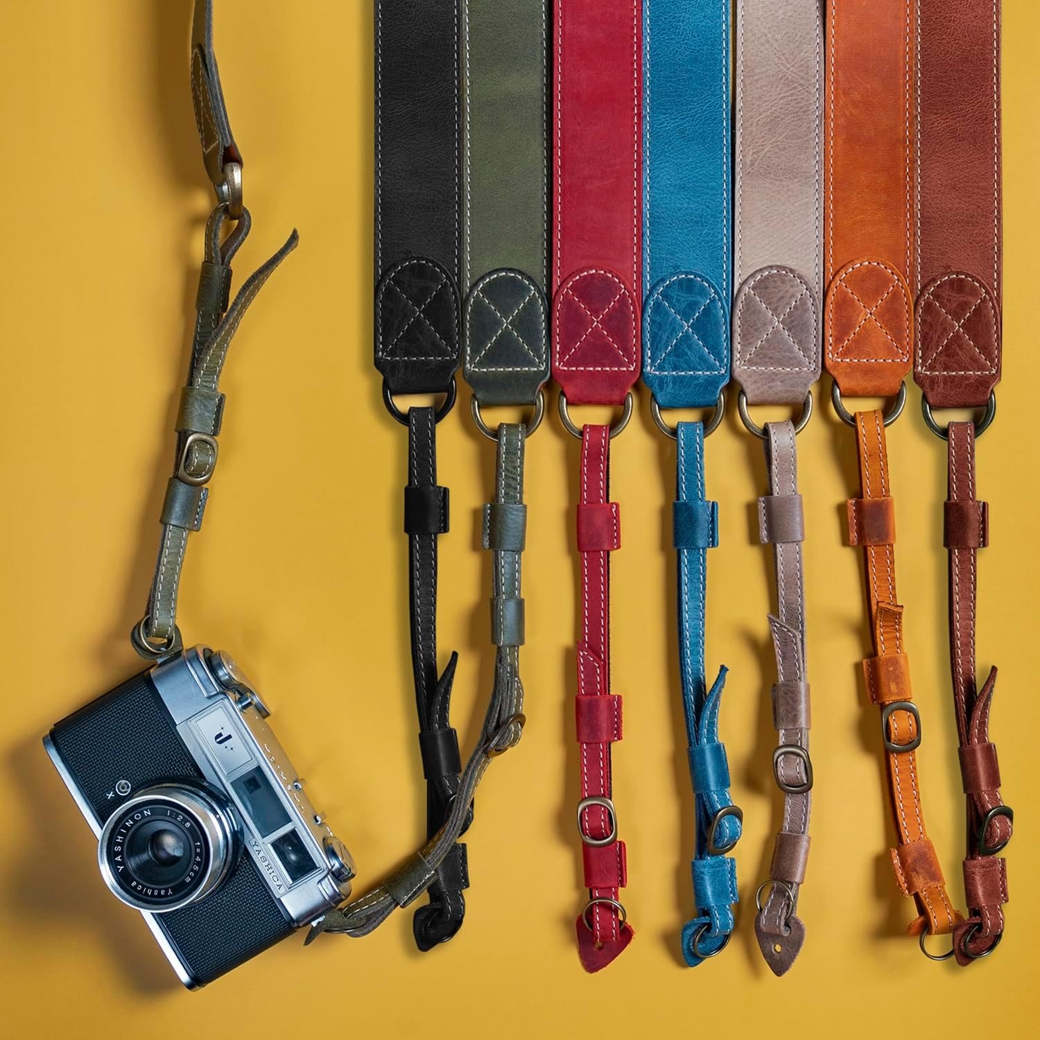 Brown Leather Camera Neck and Shoulder Strap
