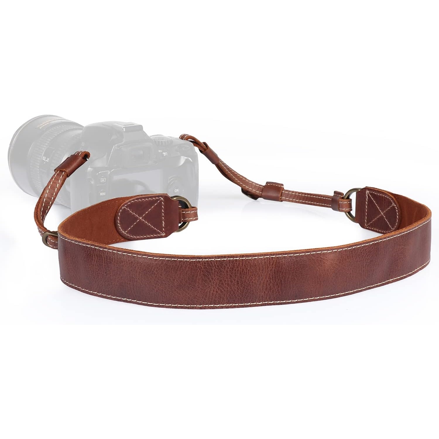 Brown Leather Camera Neck and Shoulder Strap