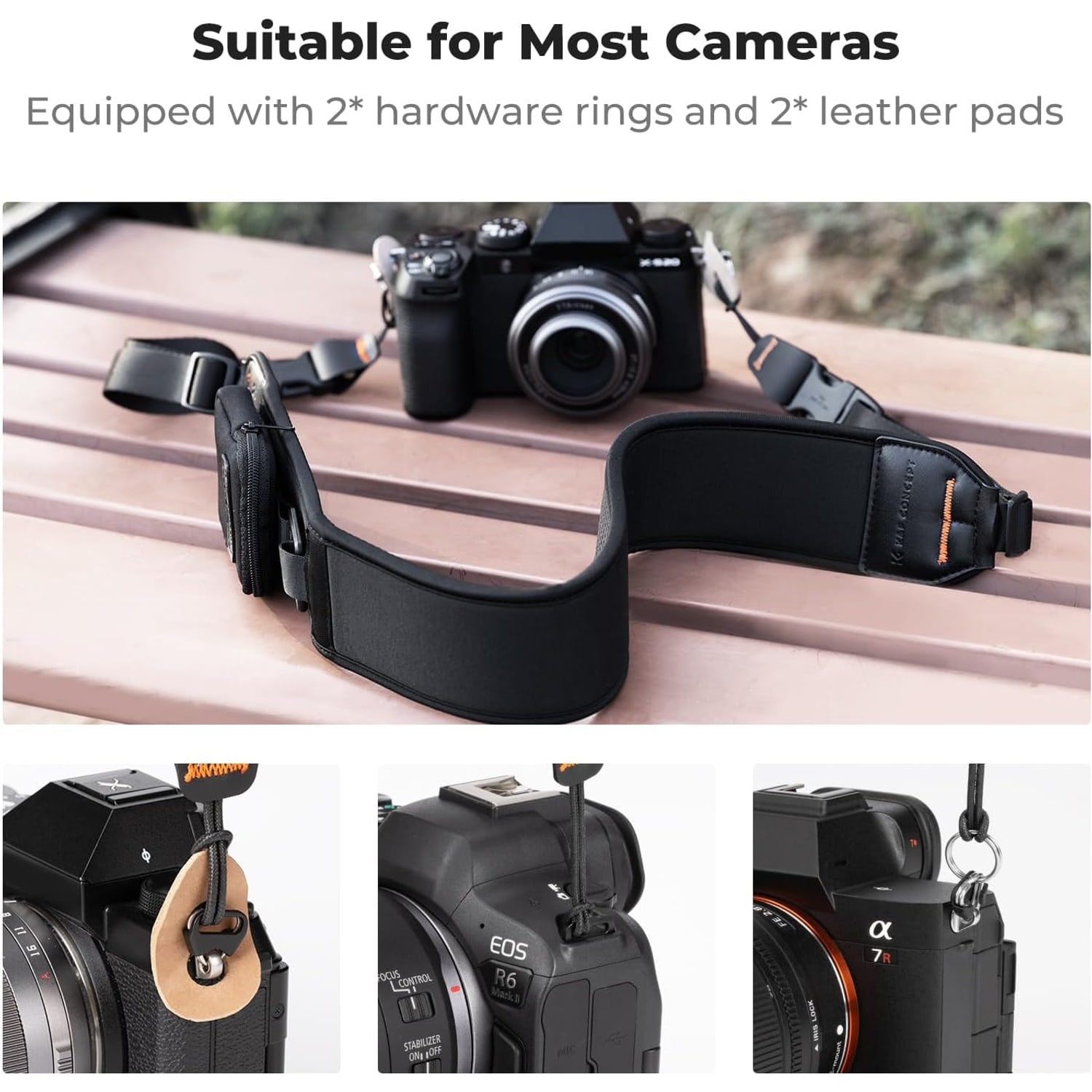 Wide Neoprene Camera Strap with Zip Pocket: image 3