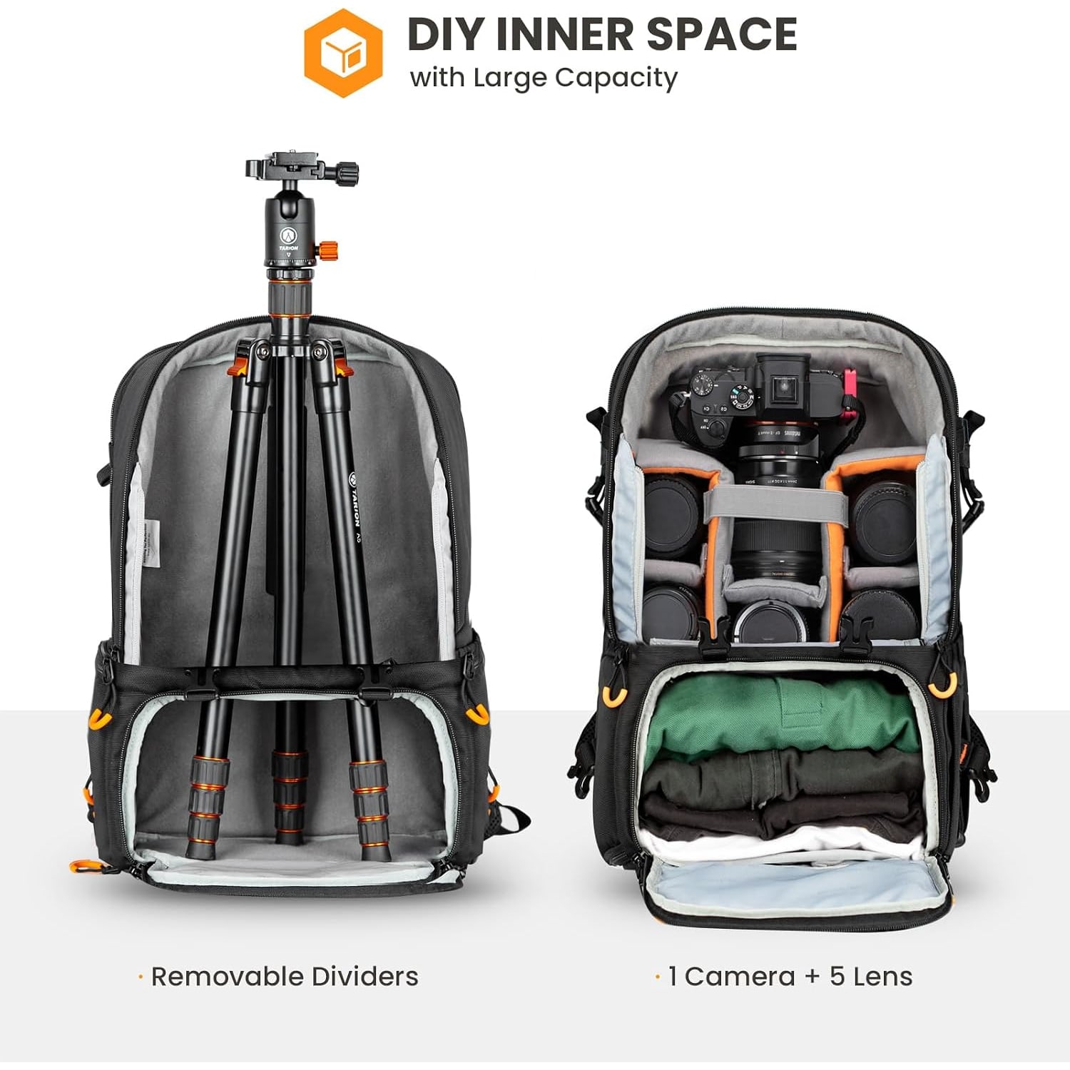 15L Camera Backpack with Quick Side Access and Rain Cover
