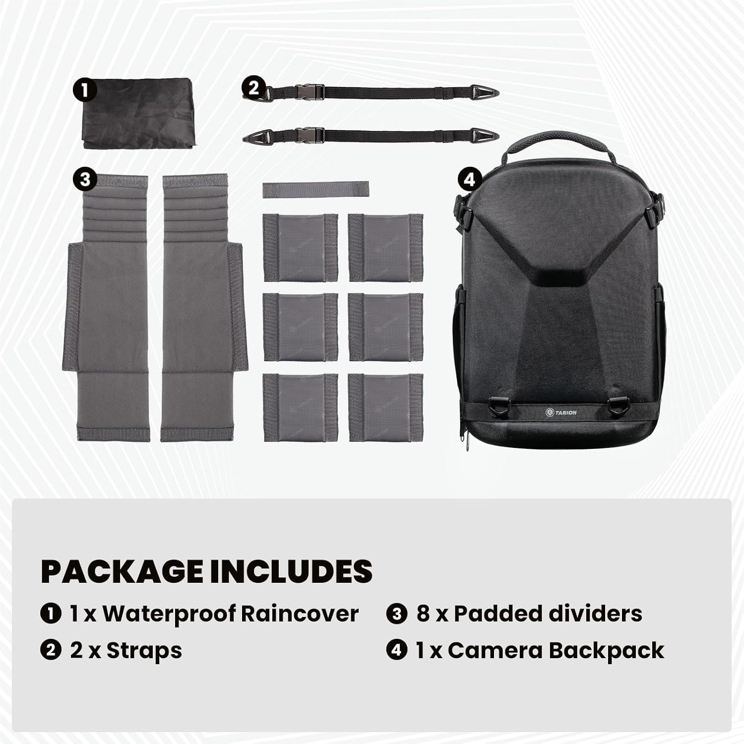Hard Shell Camera Backpack with 14.5 Inch Laptop Sleeve and Rain Cover