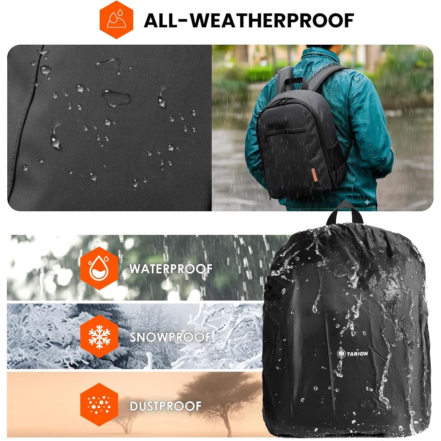Small Camera Backpack with Rain Cover and 13 Inch Laptop Sleeve