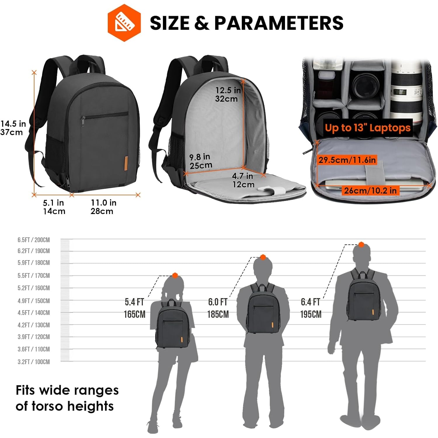 Small Camera Backpack with Rain Cover and 13 Inch Laptop Sleeve: image 9