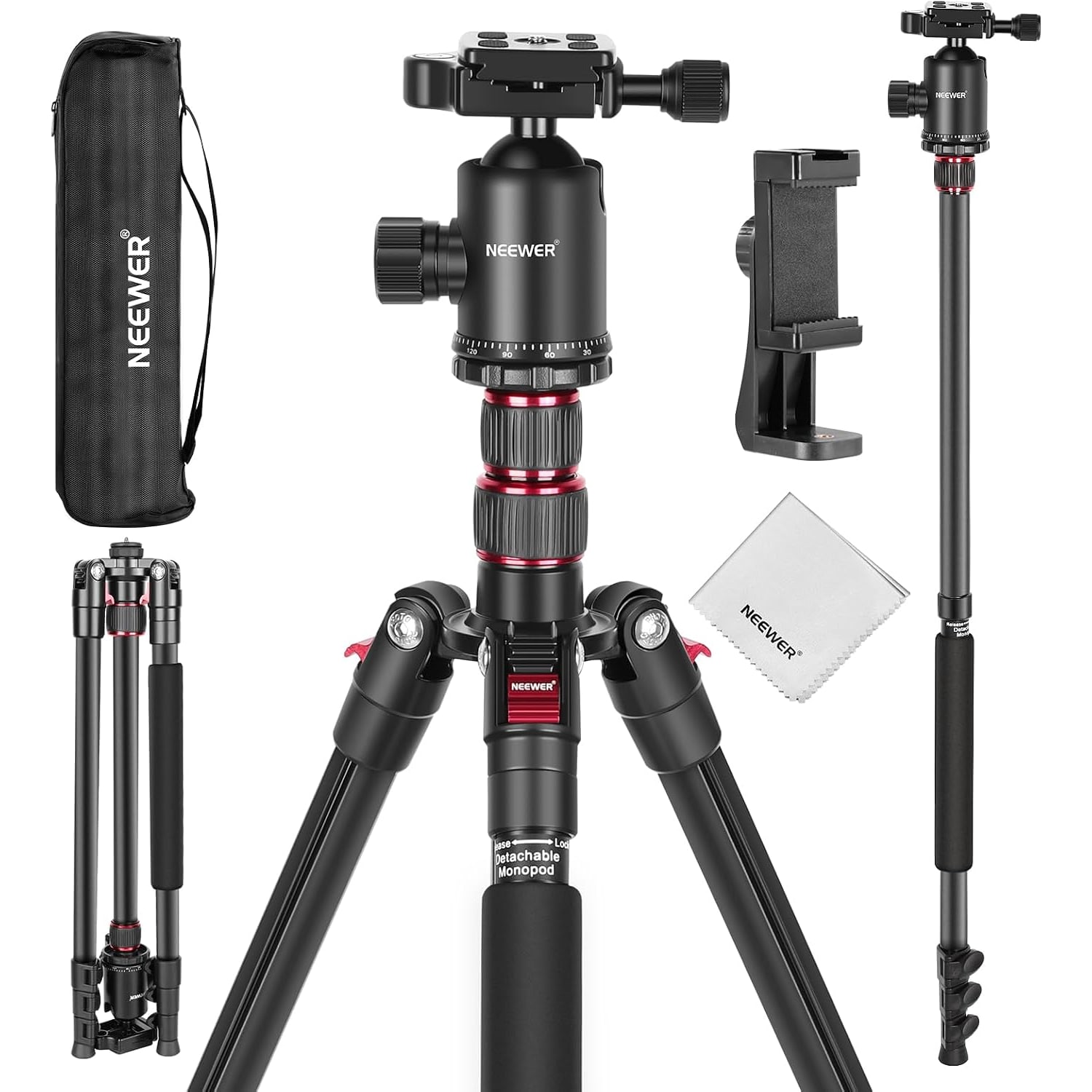 195cm Aluminium Tripod and Monopod with 36 mm Ball Head: image 9