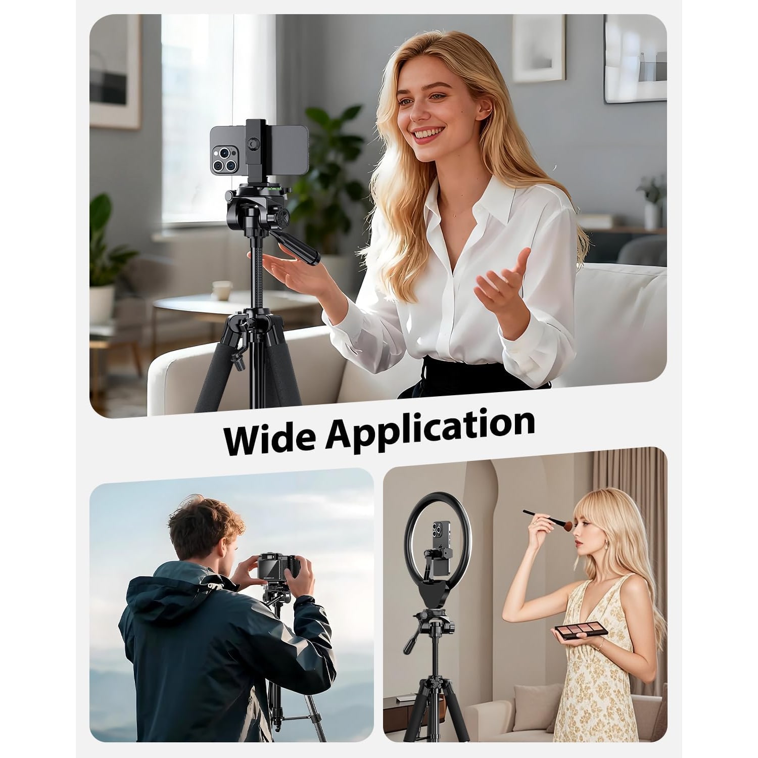 188cm Camera Tripod with Phone Holder, Remote and Carry Bag: image 7