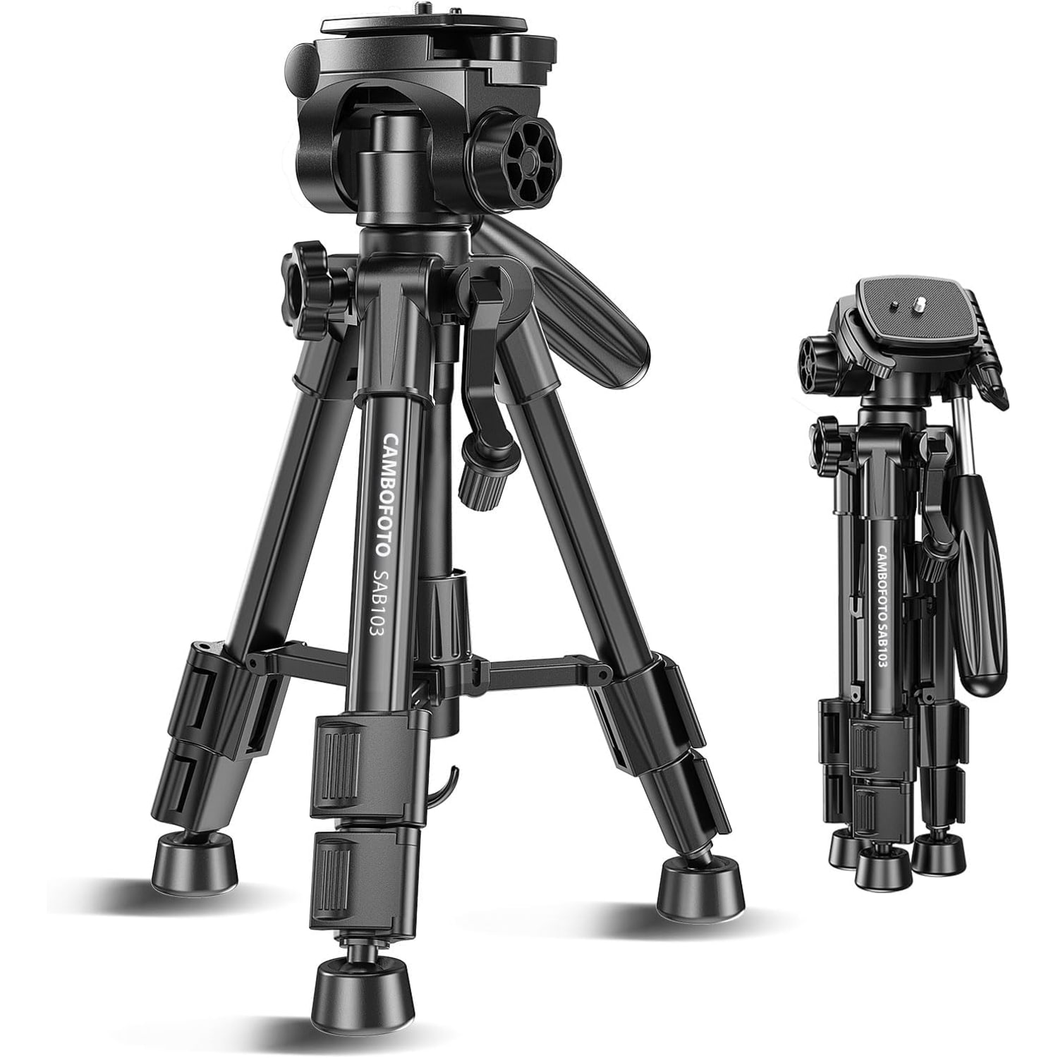 188cm Lightweight Camera Tripod with 3-Way Pan Head and Phone Mount: image 7