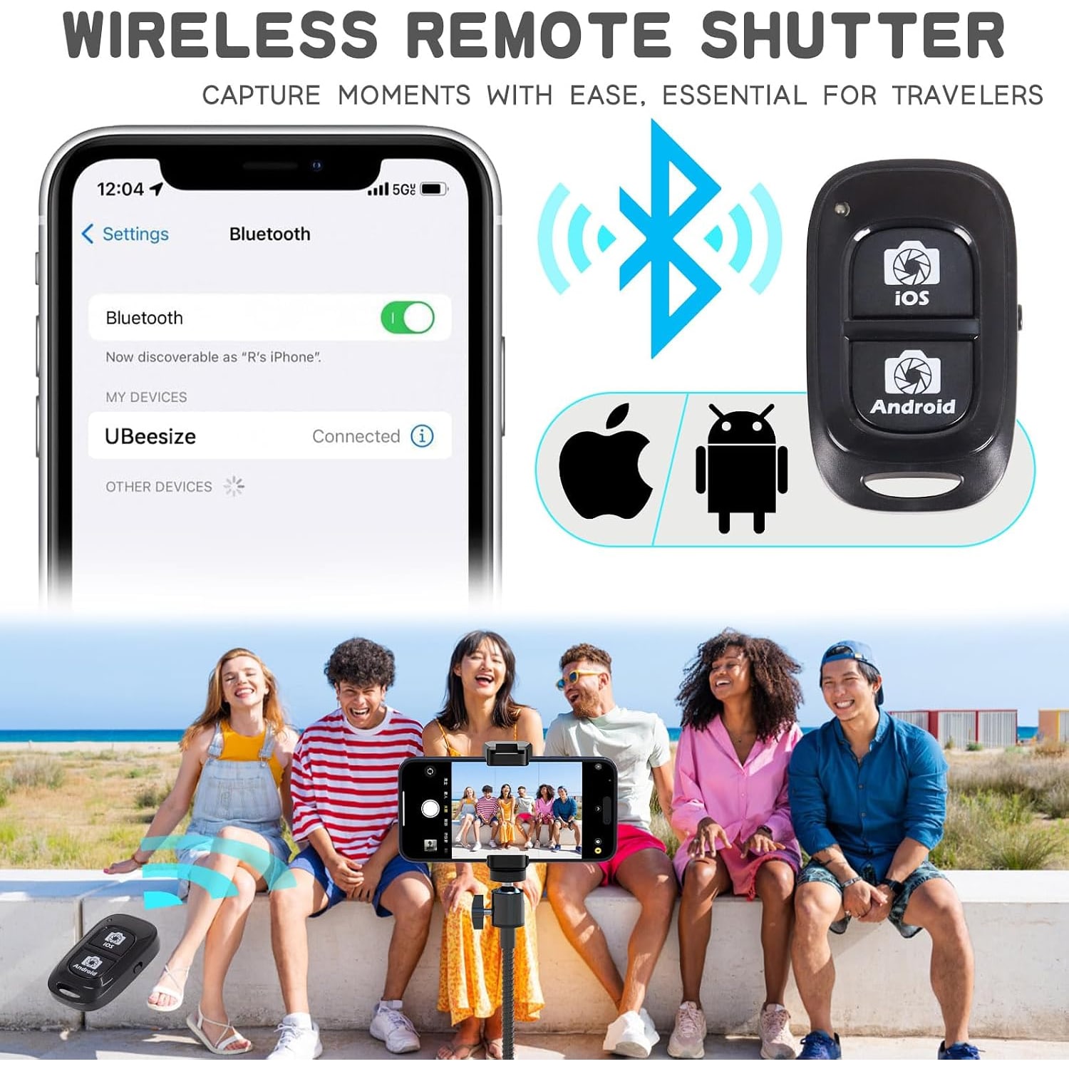 Overhead Phone Tripod with Flexible Gooseneck and Bluetooth Remote: image 5