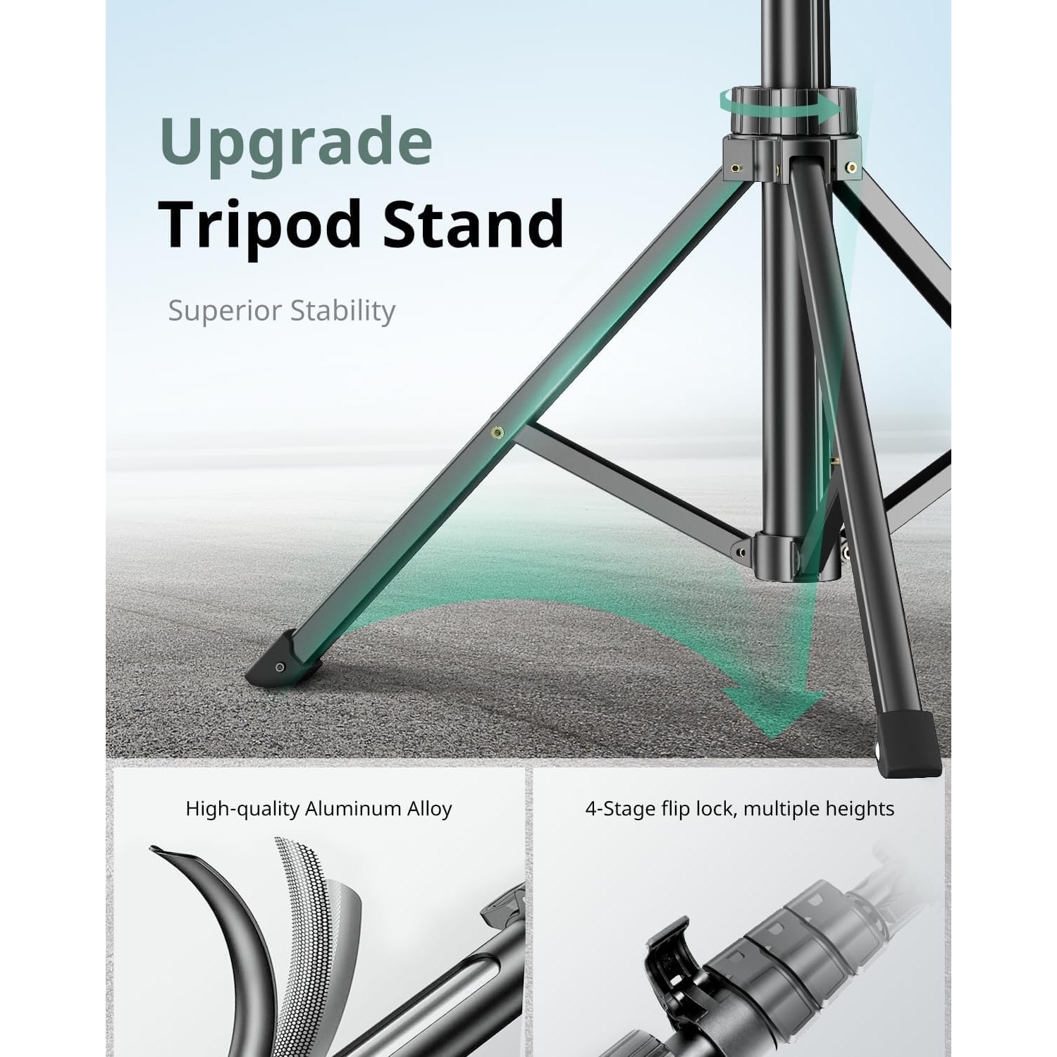 157cm Phone Tripod and Selfie Stick with Bluetooth Remote: image 3