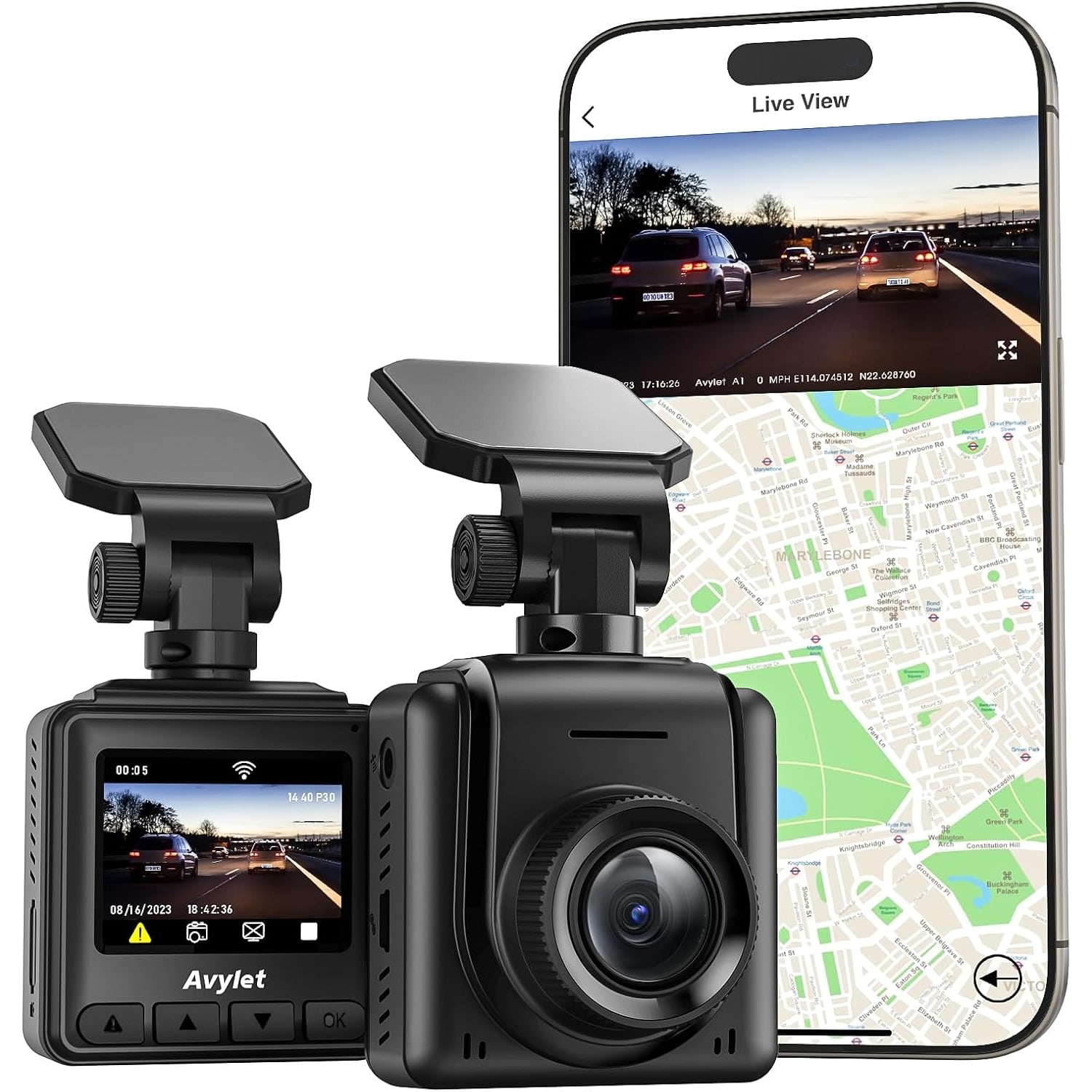 Avylet A1 2K Mini Dash Cam with WiFi