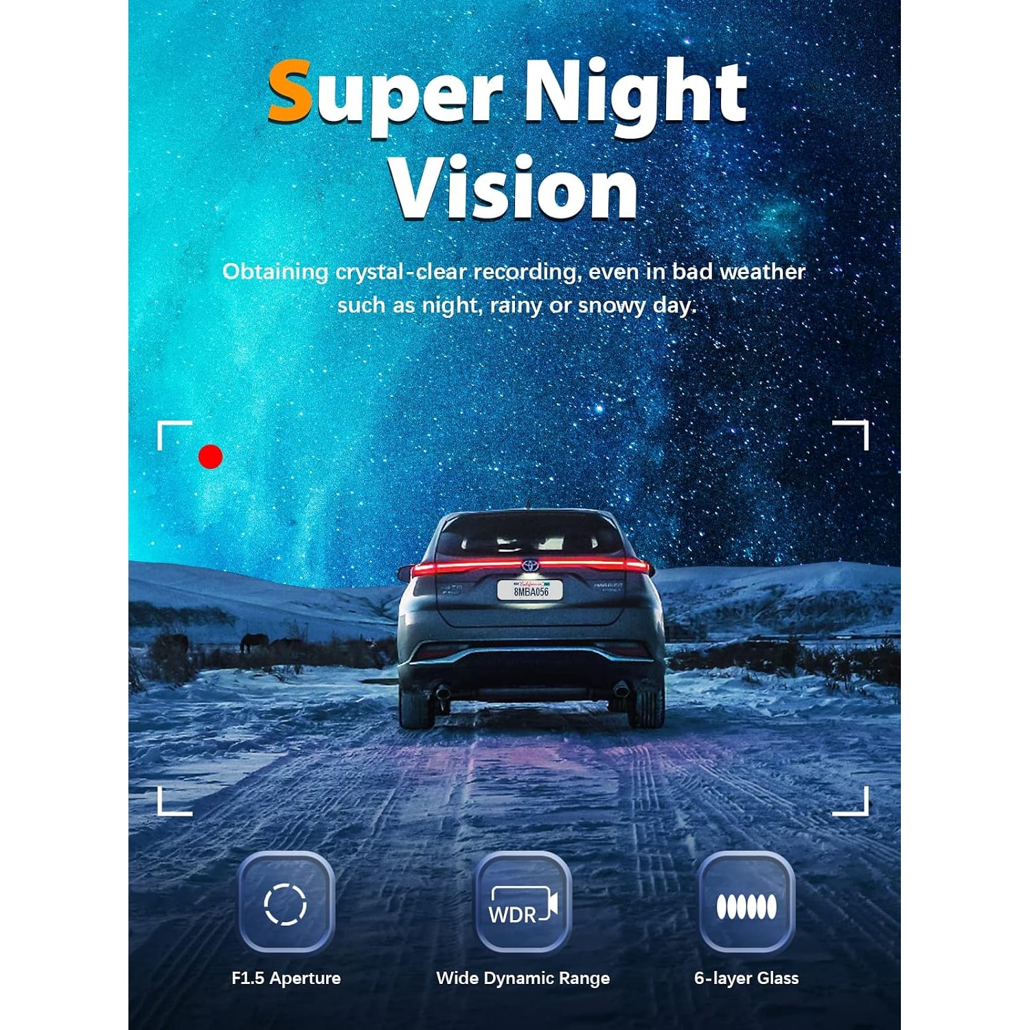 Front and Rear WiFi Dash Cam with 64GB Card: image 7