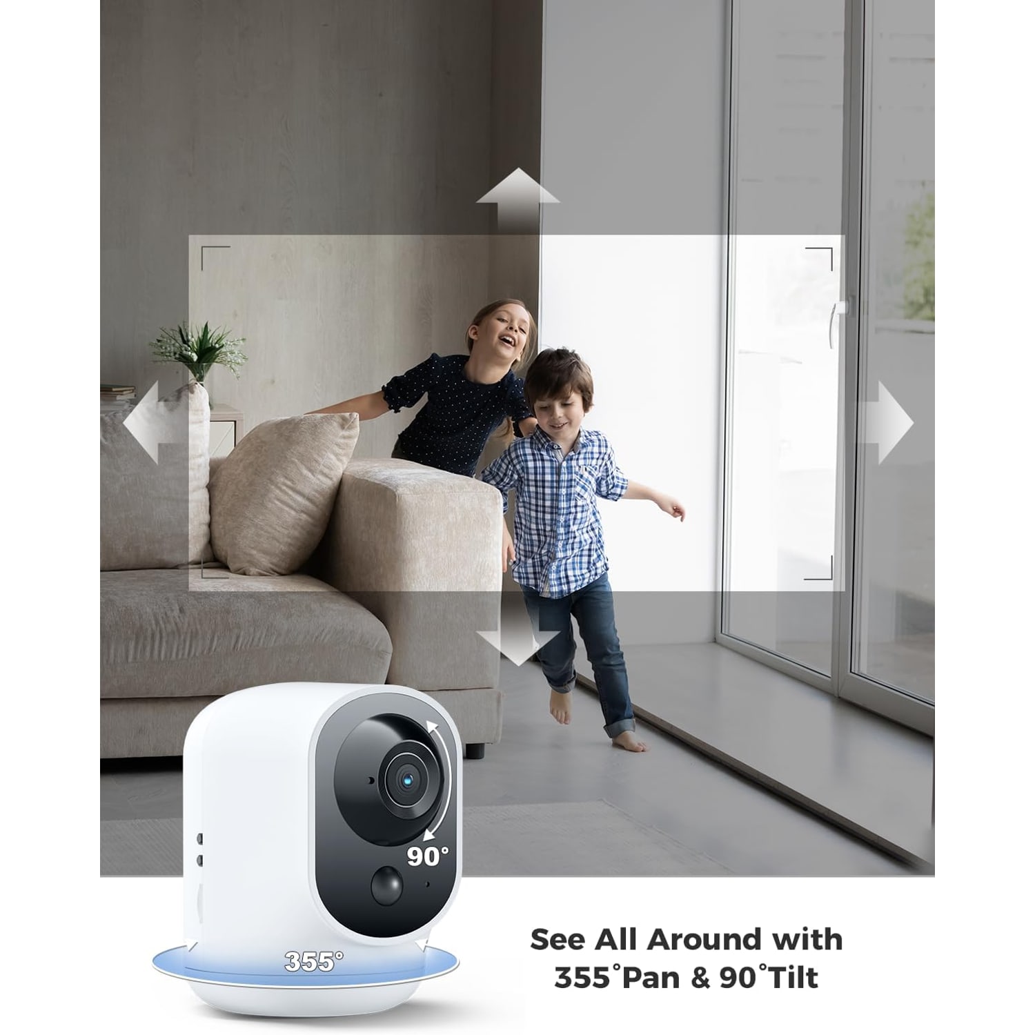 COCOCAM 2K Battery Indoor Security Camera with Pan and Tilt: image 3