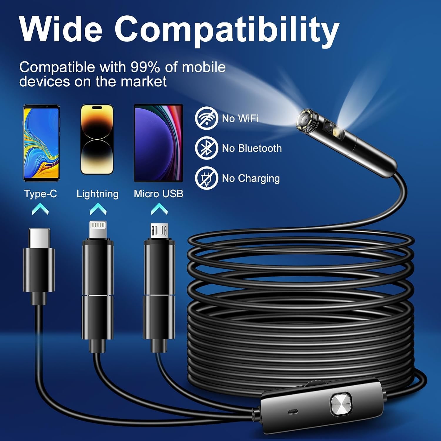 AURTEC Dual Lens Endoscope Inspection Camera