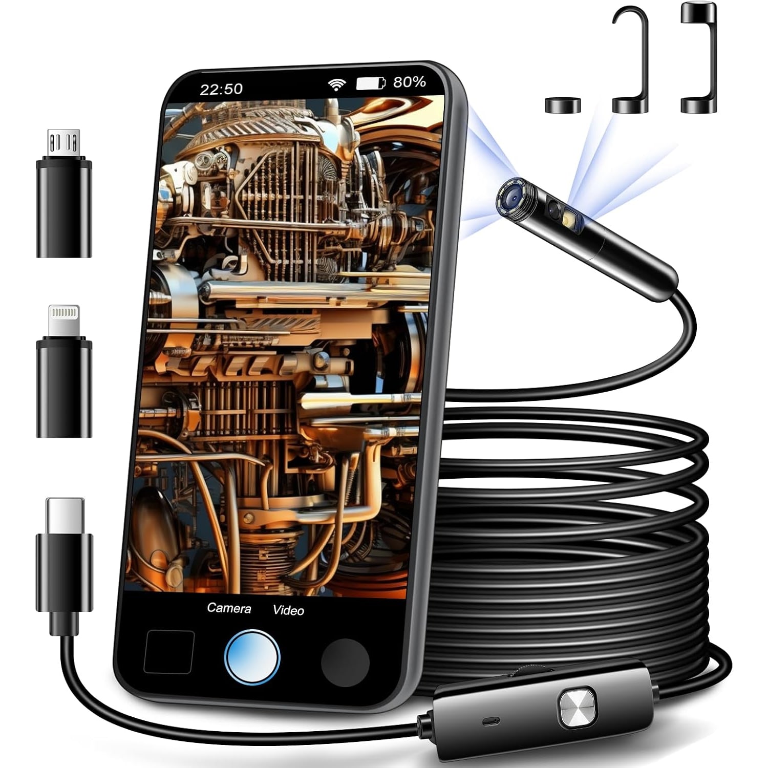 AURTEC Dual Lens Endoscope Inspection Camera