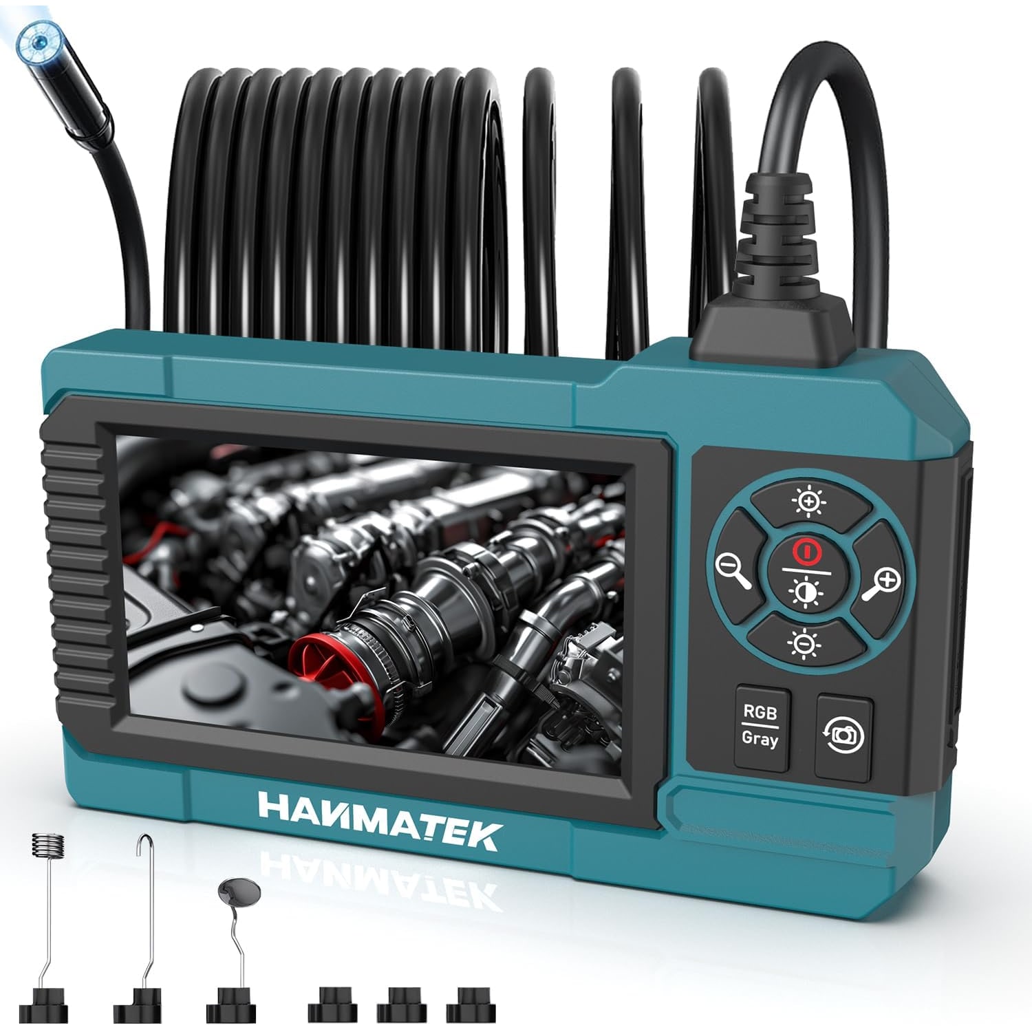 Industrial Endoscope with 4.3 Inch Screen, 8mm Camera and 5m Cable
