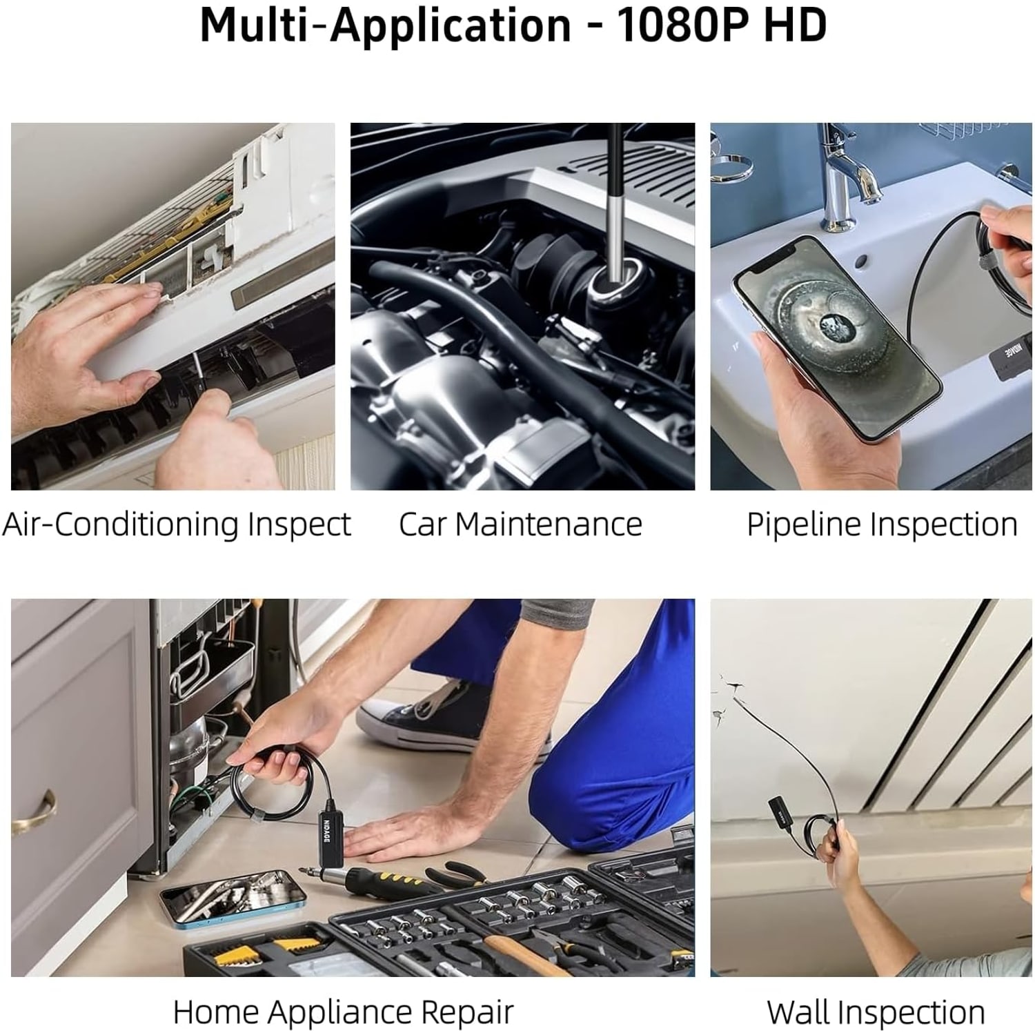 Wireless Endoscope 5.5mm with 1.5m Semi-Rigid Cable and 6 LED Lights: image 6