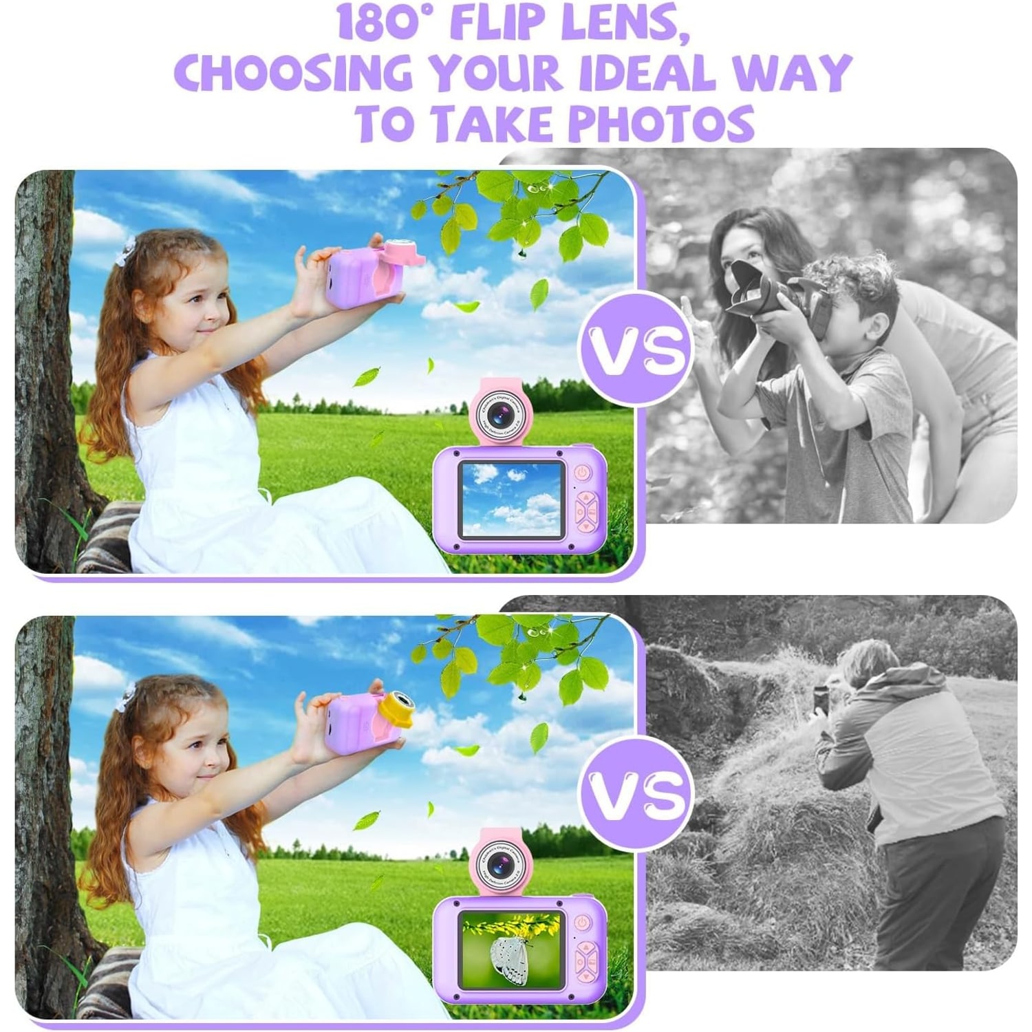 ARNSSIEN Kids Camera with 180° Flip Lens