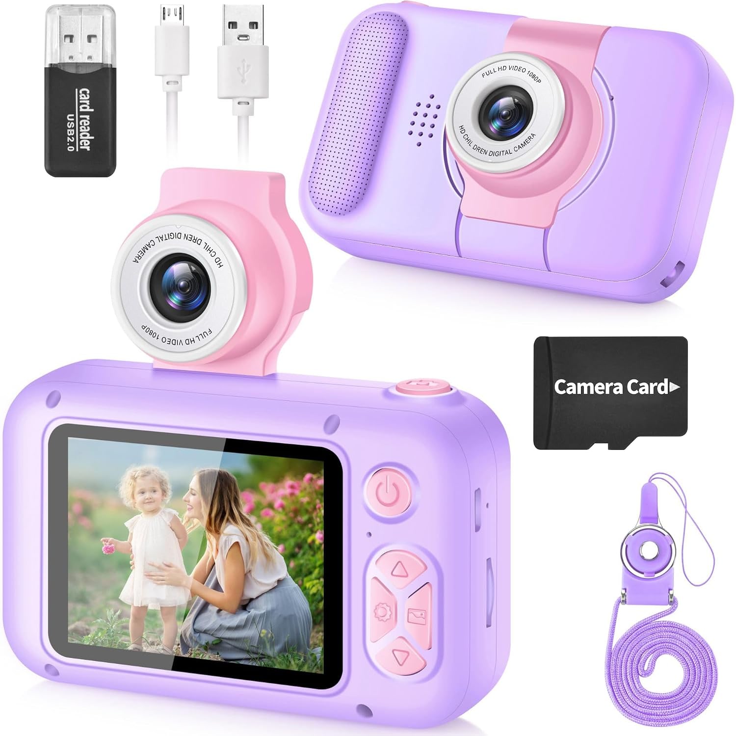 ARNSSIEN Kids Camera with 180° Flip Lens