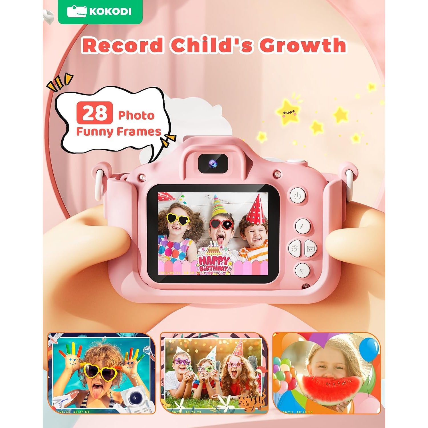 Kids Digital Camera with 1080p Video, Selfie Lens and Unicorn Case