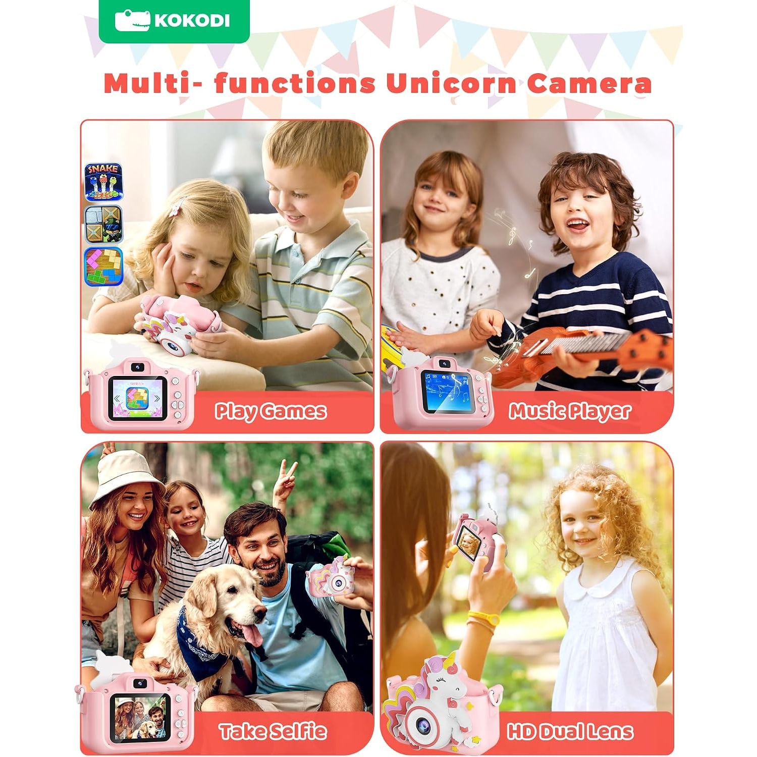 Kids Digital Camera with 1080p Video, Selfie Lens and Unicorn Case: image 7