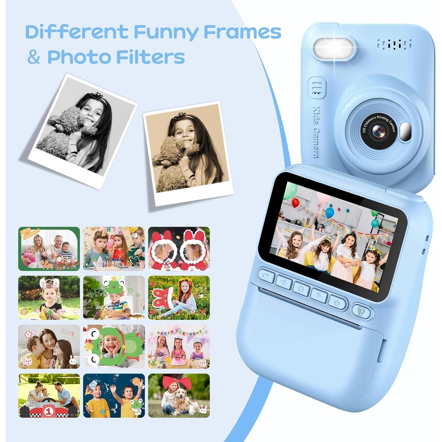 Kids Instant Camera with 3 Inch Screen and Black and White Printing: image 7