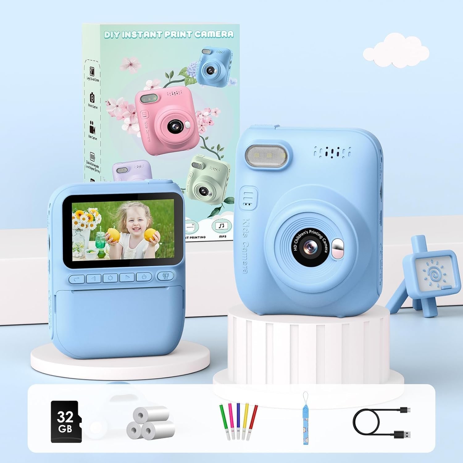 Kids Instant Camera with 3 Inch Screen and Black and White Printing: image 9