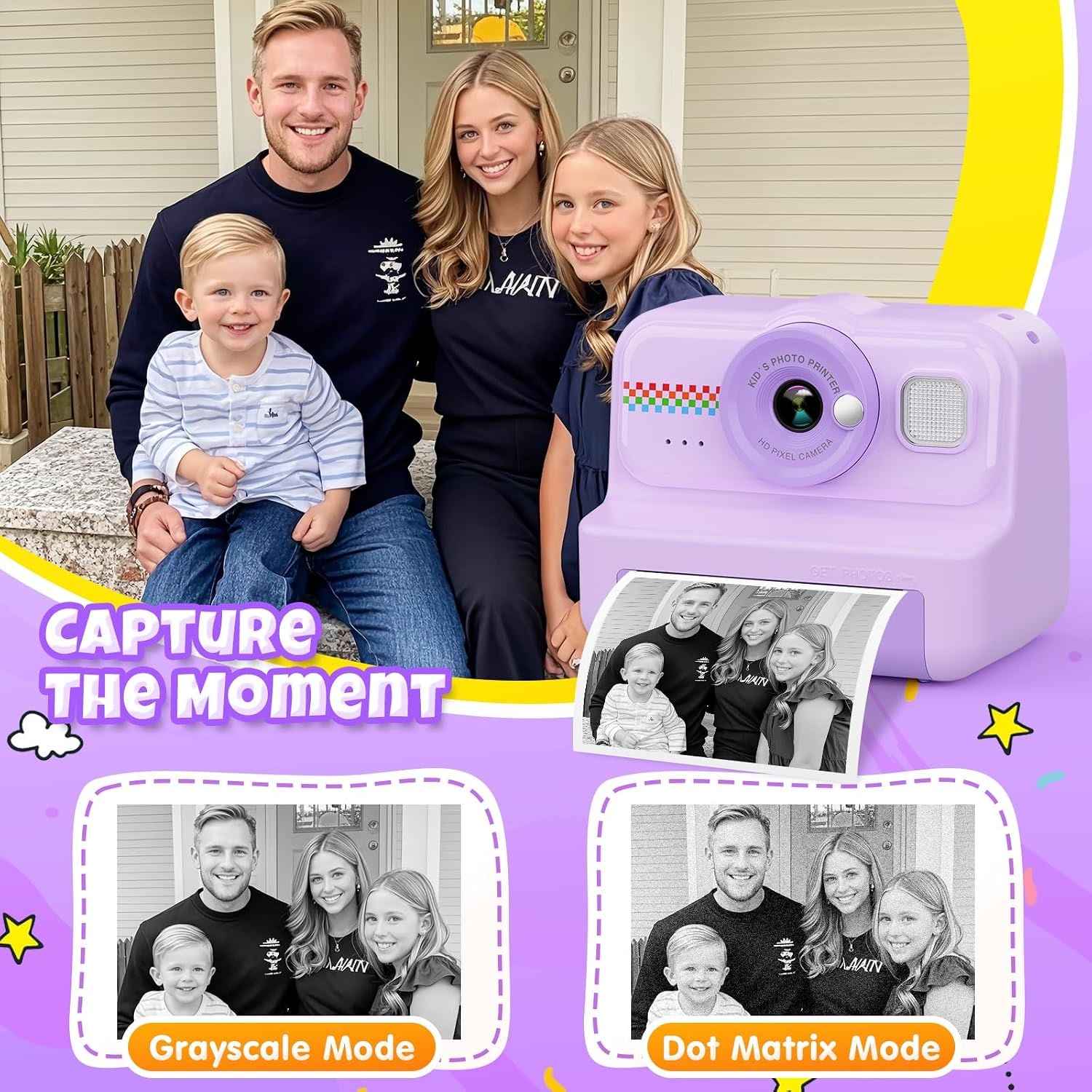 Kids Instant Print Camera with 32GB Card and Print Paper