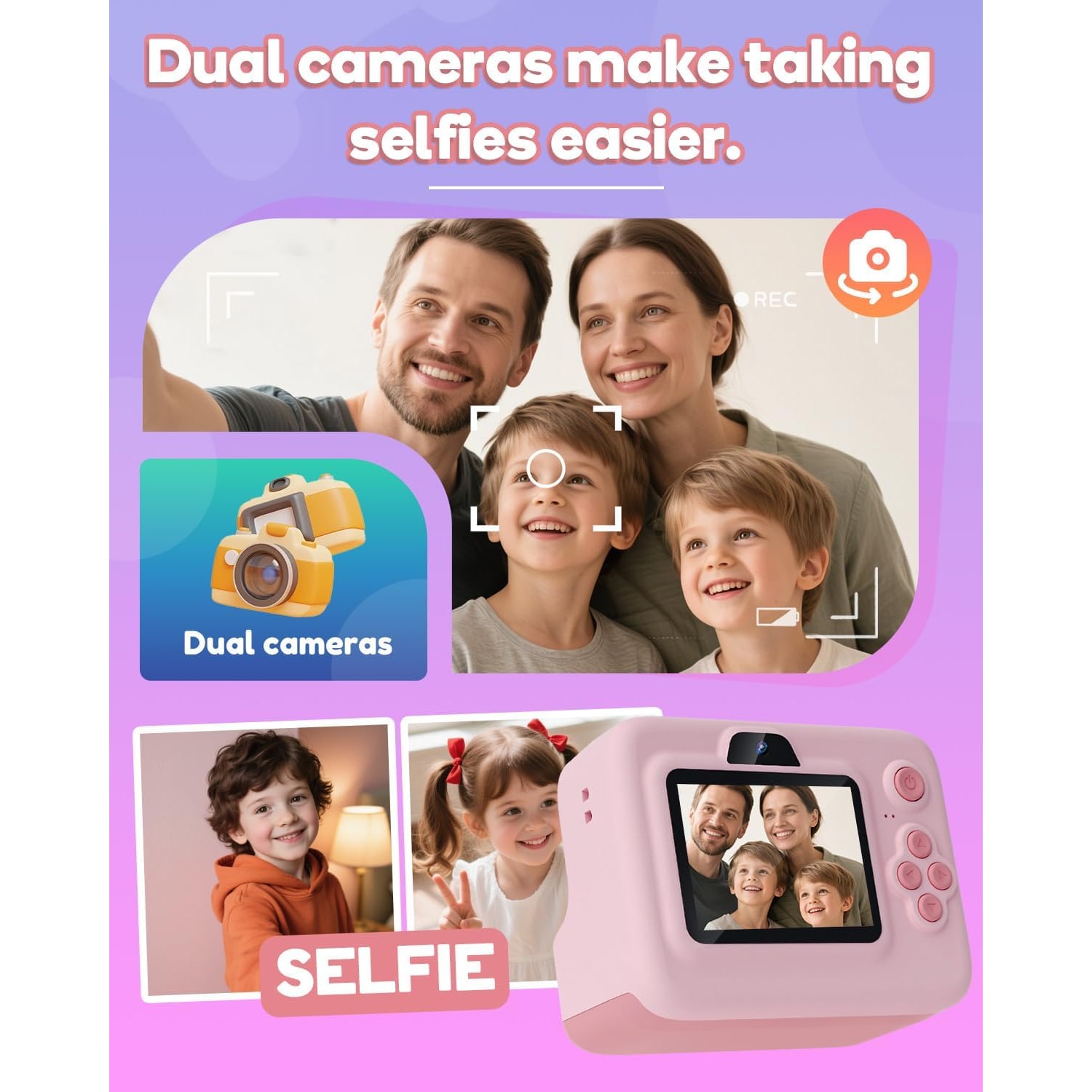 Kids Instant Print Camera with 1080p Video and 2.4 Inch Screen