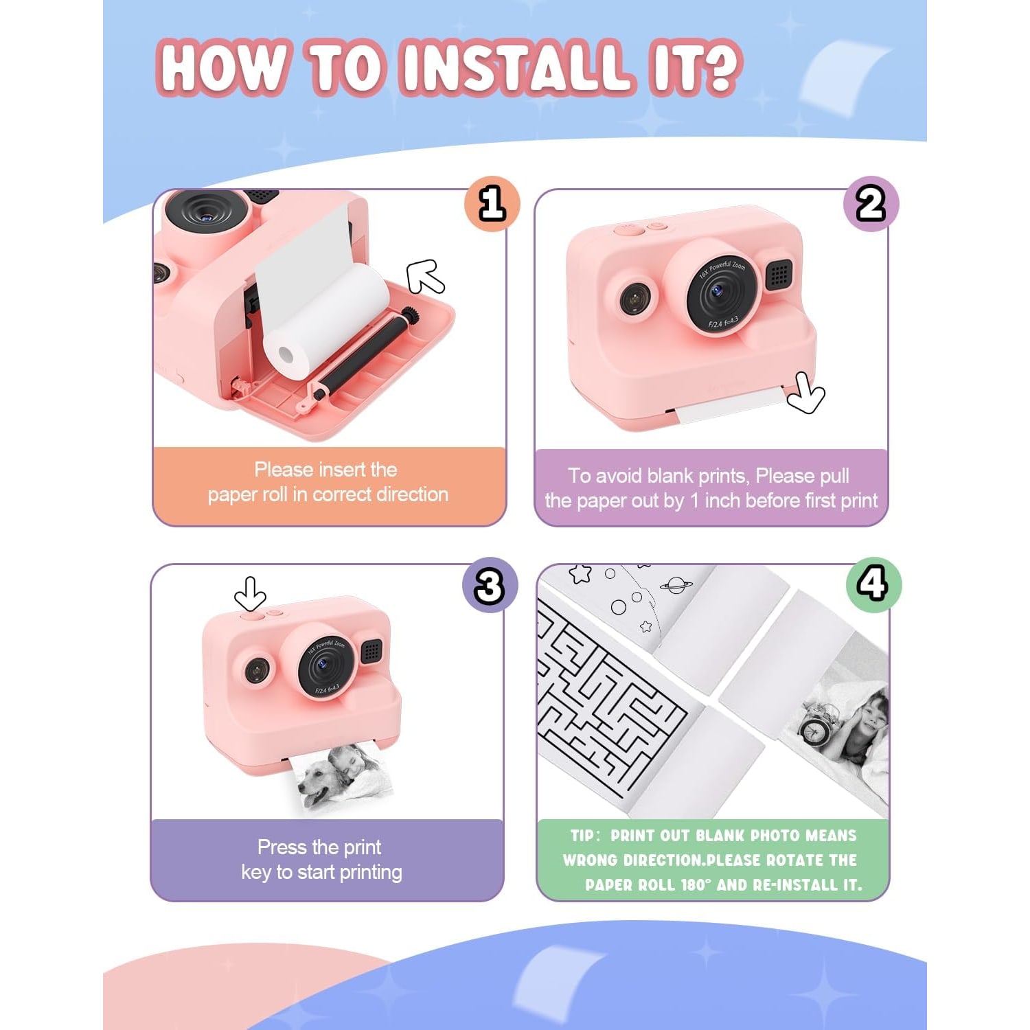 Kids Instant Print Camera with 1080p Video and 2.4 Inch Screen: image 8