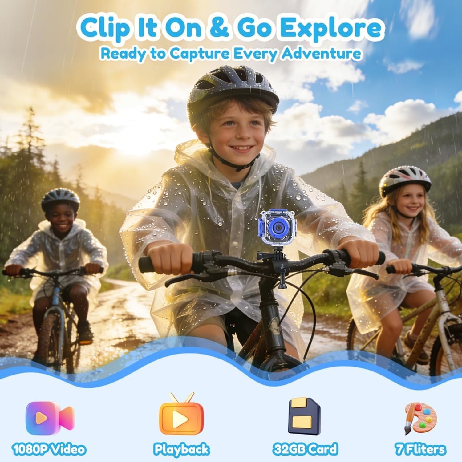 Kids Waterproof Action Camera with Dive Case and 1080p Video: image 9