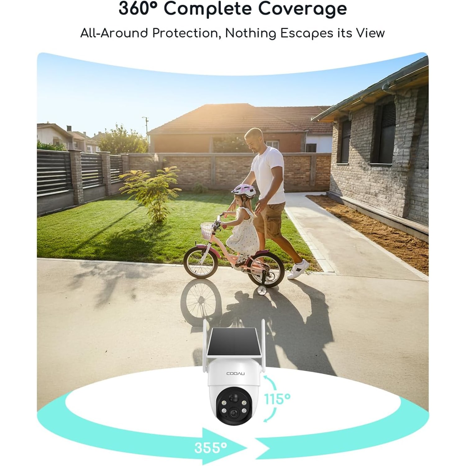 2K Solar Camera with 360 View, Colour Night Vision and Human Detection