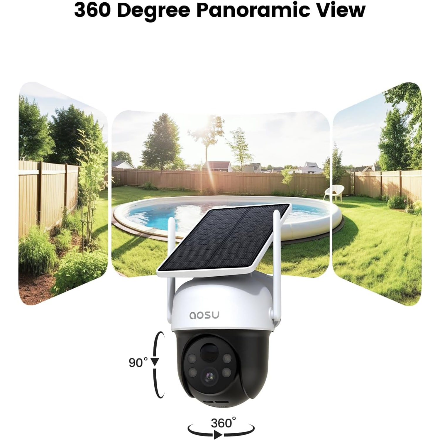 2K Solar Security Camera 2 Pack with Auto Tracking and Colour Night Vision