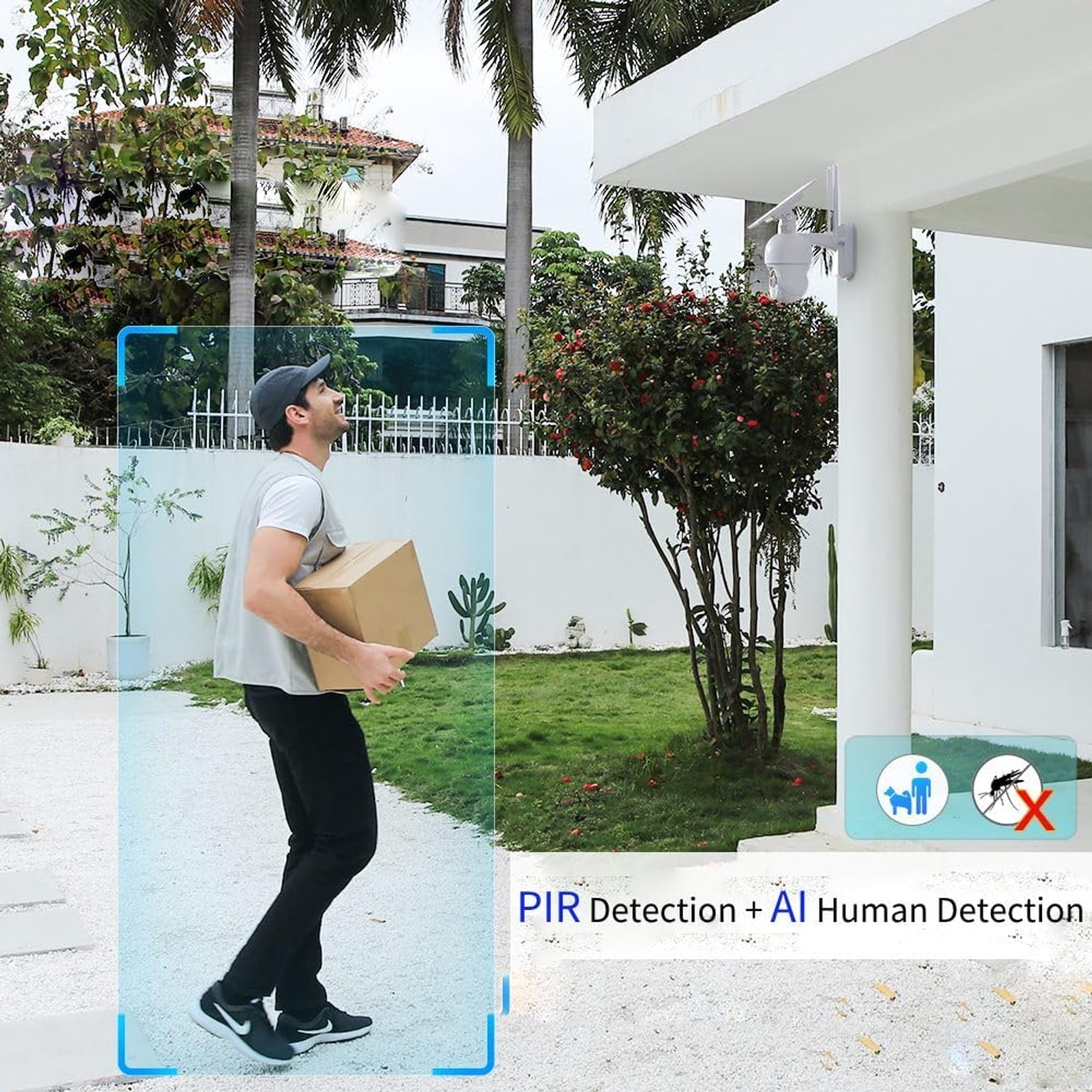 3MP Solar Security Camera with Pan and Tilt, Spotlight and Two-Way Audio: image 4