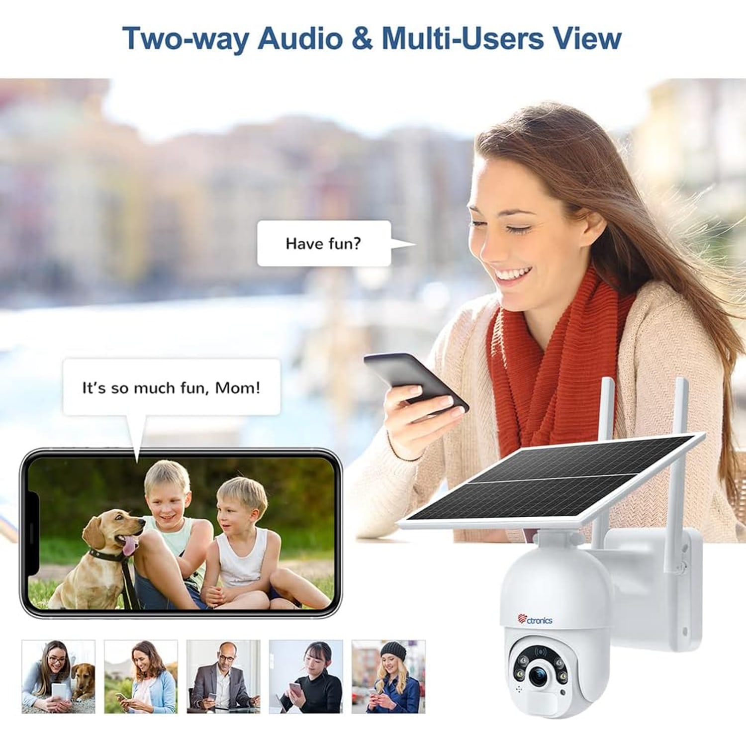 3MP Solar Security Camera with Pan and Tilt, Spotlight and Two-Way Audio: image 9