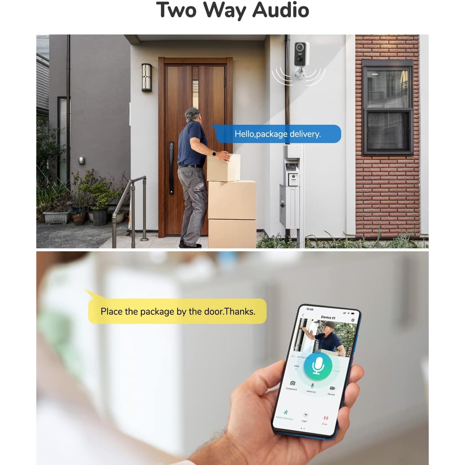 2K Battery Security Camera with Floodlight and Siren