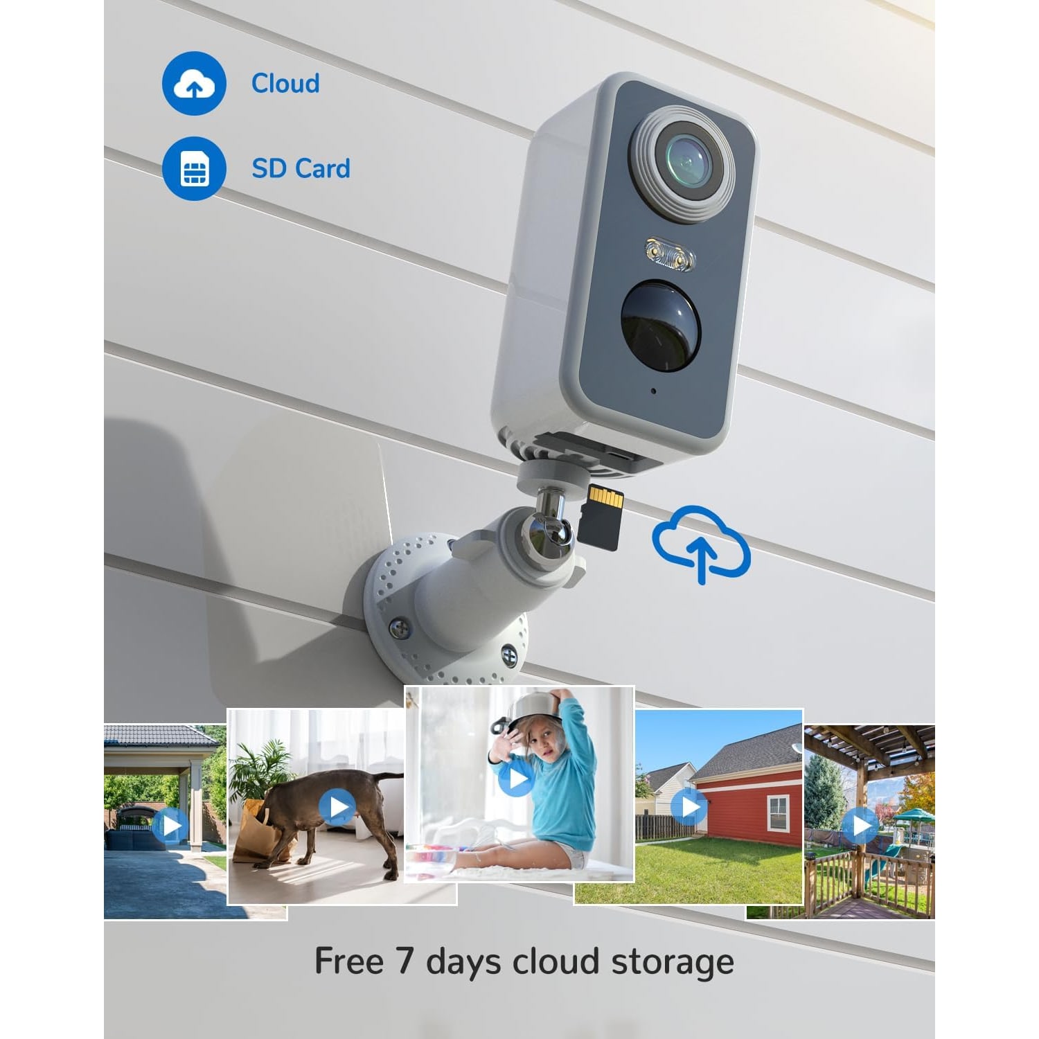 2K Battery Security Camera with Floodlight and Siren