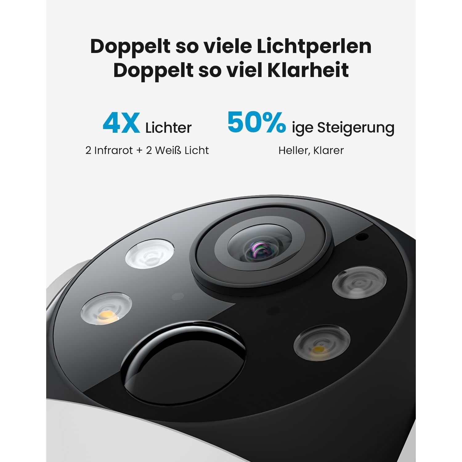 2K Outdoor Camera with Solar Panel, Pan and Tilt