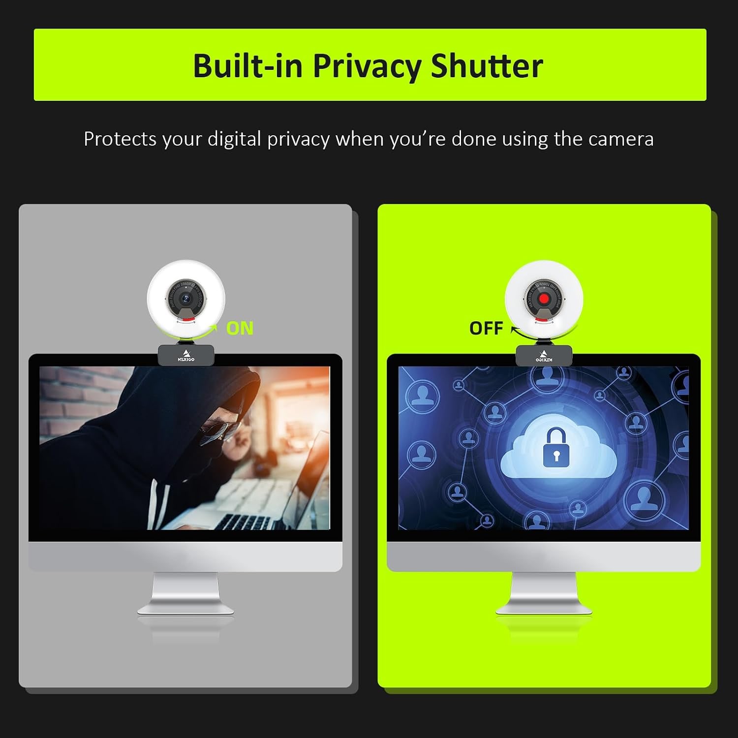 1080p 60fps Webcam with Ring Light, Autofocus and Privacy Cover: image 7
