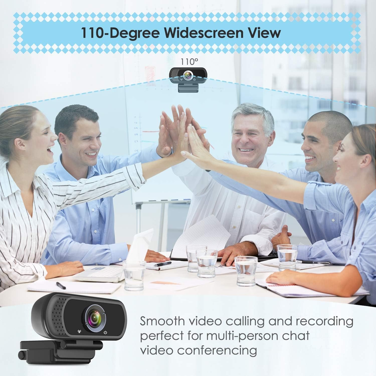 1080p Webcam with Tripod Stand and Privacy Cover: image 4