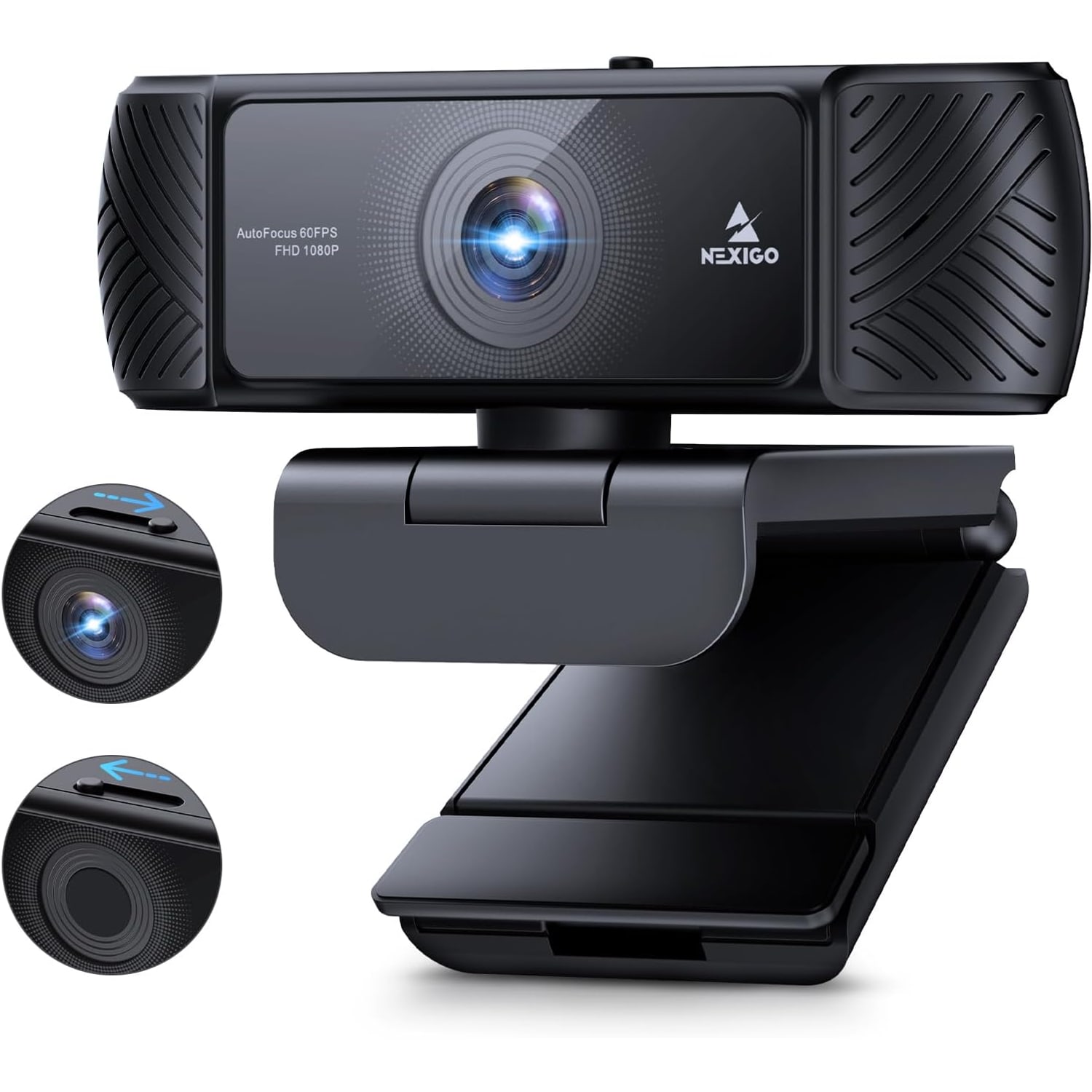 1080p Webcam with Zoom Control and Privacy Cover