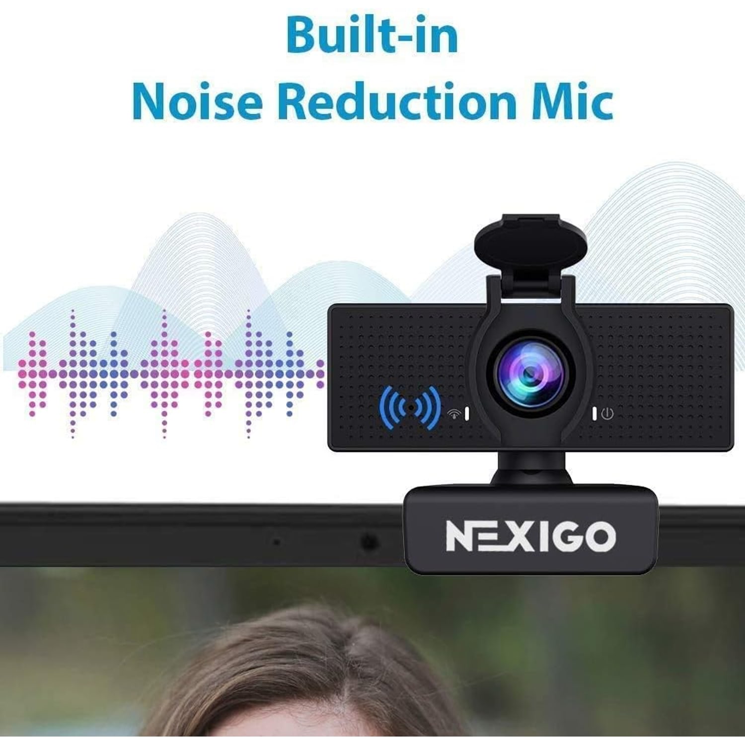 1080p Webcam with Zoom Control and Privacy Cover